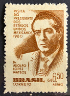 A 90 Brazil Stamp President Of Mexico Adolfo Lopes Mateos 1960 1 - Otros & Sin Clasificación