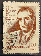 A 90 Brazil Stamp President Of Mexico Adolfo Lopes Mateos 1960 Circulated 1 - Otros & Sin Clasificación