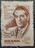 A 90 Brazil Stamp President Of Mexico Adolfo Lopes Mateos 1960 Circulated 6 - Otros & Sin Clasificación