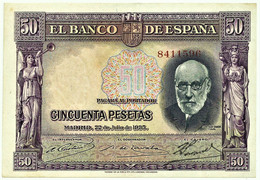 ESPAÑA - 50 Pesetas - 22.07.1935 - Pick 88 - Santiago Ramon Y Cajal - II Republica - 50 Peseten