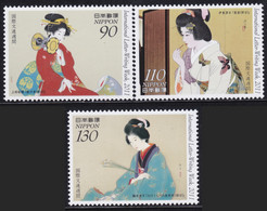 Japan International Letter Writing Week 2011 Set Of 3 MNH Painting Ito Shinsui Kaburaki Kiyokata Uemura Shoen - Unused Stamps