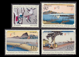 Japan International Letter Writing Week 2014 Set Of 4 MNH Hiroshige - Unused Stamps