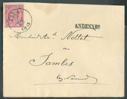 N°46 - 10 Centimes Rose Obl. Sc Ambulant EST 4 sur Enveloppe Du 22 Mai 1893 + Griffe ANDENNES (petites Lettres) Vers Jam - 1884-1891 Leopold II