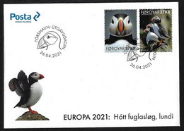 FEROE ISLANDS /FAROE / FÄRÖER /FØROYAR  -EUROPA 2021 -ENDANGERED NATIONAL WILDLIFE"- FDC De La SERIE - 2021