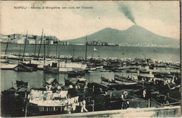 CPA AK NAPOLI Marina Di Mergellina Con Vista Del Vesuvio CAMPANIA ITALY (15412) - Marano Di Napoli