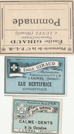 AUTRE COLLECTION 51 :  Lot De 3 étiquettes Pharmaceutique E Giraud Pharmacie Du Chemin De Fer A Lunel - Medizinische Und Zahnmedizinische Geräte