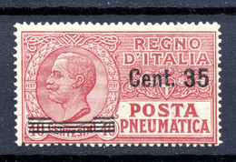 FF1 1927 Posta Pneumatica 35 Su 40 Cent. Sassone N. 11 MNH** - Pneumatic Mail