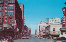 Spokane Washington, Sprague Street Business District, Coca-cola Sign Seagrams Billboard, C1950s Vintage Postcard - Spokane