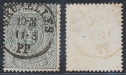 Petit Lion Dentelé - N°23 Obl Simple Cercle "Bruxelles / PP" (Cachet Pour Imprimé) Dentelure Non Vérifiée - 1866-1867 Coat Of Arms