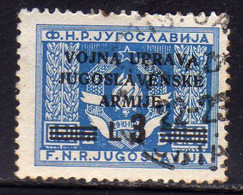 ISTRIA E LITORALE SLOVENO 1947 FRANCOBOLLI DI YUGOSLAVIA LIRE 3 SU 0.50d USATO USED OBLITERE' - Joegoslavische Bez.: Slovenische Kusten