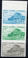 NOUVELLE-CALEDONIE N°336 ** ESSAI DE COULEUR EN BANDE DE 3 PAYSAGE FALAISES DE LEKINE - Non Dentelés, épreuves & Variétés