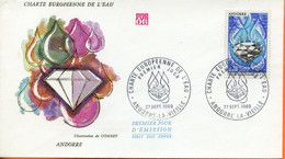 Andorre,Andorra ;  FDC 1969 " Charte Européenne De L'eau " - Covers & Documents