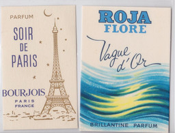 Carte Parfumée Bourjois Soir De Paris Tour Eiffel Et Roja Flore Vague D'Or Lot De 2 Cartes Parfum - Non Classificati