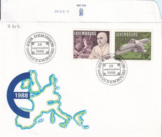 Luxembourg 1988 - FDC Monnet/Investitionsbank (7.712) - Brieven En Documenten