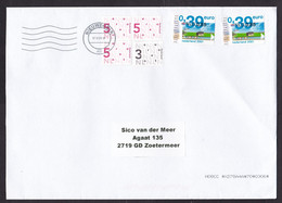 Netherlands: Cover, 2021, 6 Stamps, Number, Landscape, Cancel Problem (minor Damage) - Brieven En Documenten