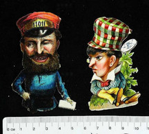 ►  Type RUSSE - Russie Impériale - 2 Beaux Decoupis époque Victorienne XIXe "Victorian Die-cuts" - Motif 'Noel'