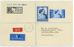 BK1812 - GB - Postal History - Silver Wedding REGISTERED FDC To SWITZERLAND 1948 - ....-1951 Pre Elizabeth II