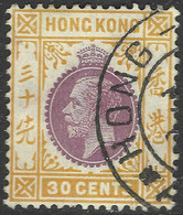 Hong Kong. 1921-37 KGV. 30c Used. Mult Script CA W/M SG 127 - Usati