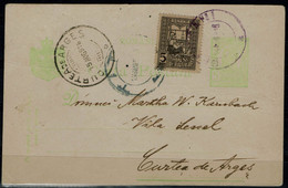 ROMANIA 1916 POSTCARD WITH HALP STAMPS SENT IN 15/8/1916 FROM CURTEA DE ARGES  VF!! - Briefe U. Dokumente