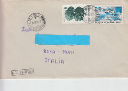 ROMANIA  1995 - Lettera Per Italia  - Yvert  4163 (flora) - 4320 (volo  Budapest-Parigi) - Covers & Documents