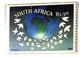 A) 2000, SOUTH AFRICA, INTERNATIONAL YEAR OF PEACE, MULTICOLORED, XF - Lettres & Documents