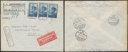 Exposition De Bruxelles 1935 - N°389 X3 Sur Lettre En Expres De Wevelgem (Obl Télégraphe-téléphone) > Wien (Autriche) - Storia Postale