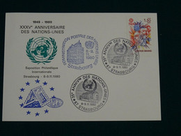 United Nations 1980 Card Strasbourg VF - Storia Postale