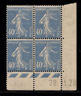FRANCE N°237* TYPE SEMEUSE COIN DATE DU 28/11/28 - ....-1929