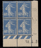 FRANCE N°237** TYPE SEMEUSE COIN DATE DU 18/4/30 - ....-1929