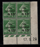 FRANCE N°253* TYPE SEMEUSE COIN DATE DU 17/9/29 - ....-1929