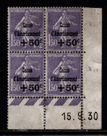 FRANCE N°268* TYPE SEMEUSE COIN DATE DU 15/9/30 - ....-1929