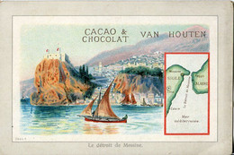 Chromos .n° 23382. Cacao Et Chocolat Van Houten. Le Detroit De Messine . - Van Houten