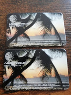 DIEGO GARCIA  $10I,-   $20,-  DGA-R-21- DGA-R-22  SUNSET    750 MICRON  USED   CARD   **5622** - Diego-Garcia