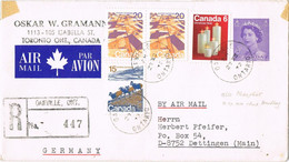40563. Entero Postal Aerea Certificada OAKVYLLE (Ontario) 1972 To Germany. Avec Contenu Document - Autres & Non Classés