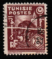 TUNISIE - VARIETE - N°259 Obl (1944) PLI  ACCORDEON - - Andere & Zonder Classificatie