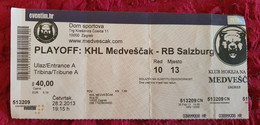 KHL MEDVEŠČAK- EC RED BULL SALZBURG, EBEL LEAGUE, PLAYOFF 2013. MATCH TICKET - Apparel, Souvenirs & Other