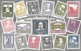 Autriche - Timbres Sur Carte - Représentation -Osterreichische Jubiläums Briefmarken - 1848 1908 - - Timbres (représentations)