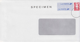 Entier Enveloppe SPECIMEN , Marianne De Briat Grande Fenêtre - Enveloppes Types Et TSC (avant 1995)