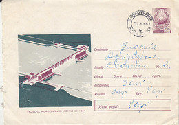 96207- IRON GATES POWER PLANT, WATER, ENERGY, SCIENCE, COVER STATIONERY, 1966, ROMANIA - Water