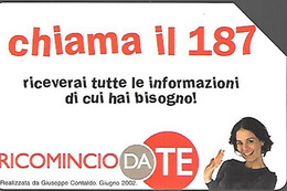 CARTE -ITALIE-Serie Pubblishe Figurate-Catalogue Golden-2,5€-N°??-31/12/2003-CHIAMA IL 187-Utilisé-TBE - Openbaar Voorlopers