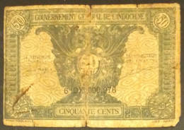 French Indochine Indochina Vietnam Viet Nam Laos Cambodia 50 Cents VG Banknote Note Billet 1942 - Pick # 91b / 2 Photos - Indochine