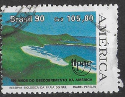 BRASILE - 1990 - AMERICA U.P.A.E. - 105 Cr - USATO ( YVERT 1986 - MICHEL 2382) - Gebruikt