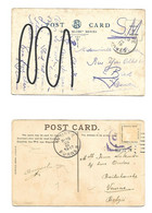 Service Militaire 2 Cartes Vers FURNES  1915 & 1917 (CF Mauve ( Part) Timbre Manque  D' Angleterre     2 Scans - Zone Non Occupée