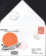 Enveloppe + Cachet Illustrés Avion DC-10 Mcdonnell Douglas Sabena Belgian World-airlines CAD 6 IV 74 Japan YT 844a - Poste Aérienne