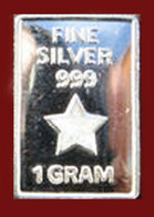 USA 1gr .999 Fine Silver Art Bar - 'Five Pointed Star' - NEW & UNCIRCULATED - Sonstige – Amerika