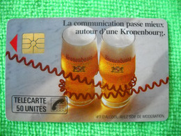7080 Télécarte Collection Communication  KRONENBOURG  (Boisson) 50u  ( Recto Verso)  Carte Téléphonique - Alimentation