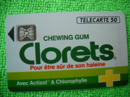 7089 Télécarte Collection CLORETS  Chewing Gum  (Sucre) Actizol Chlorophylle  50u  ( Recto Verso)  Carte Téléphonique - Alimentation