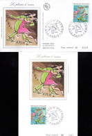 " BD : AVEC FLAMME DE THIRIET " Sur Carte Maximum Et Envel. 1er Jour Sur Soie De 1993. N°YT 2840 Parf. état CM FDC - Bandes Dessinées