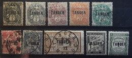 MAROC 1918 - 1924, Lot De 10 Timbres Surchargés TANGER Neufs * / Obl Entre Yvert 80 - 93 Dont Papier GC + TAXE 35,42,TB - Autres & Non Classés