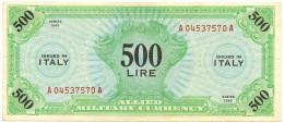 500 LIRE OCCUPAZIONE AMERICANA IN ITALIA MONOLINGUA BEP 1943 SPL- - 2. WK - Alliierte Besatzung